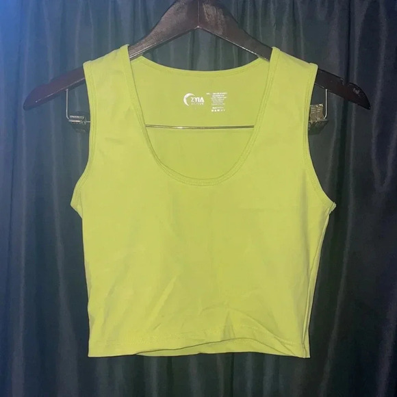 Neon Green Zyia Stronger Cropped Tank‎ S - Picture 1 of 4